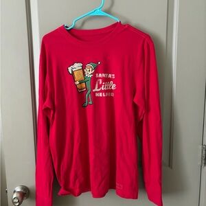 Santa's Little Helper Red Long Sleeve Tee